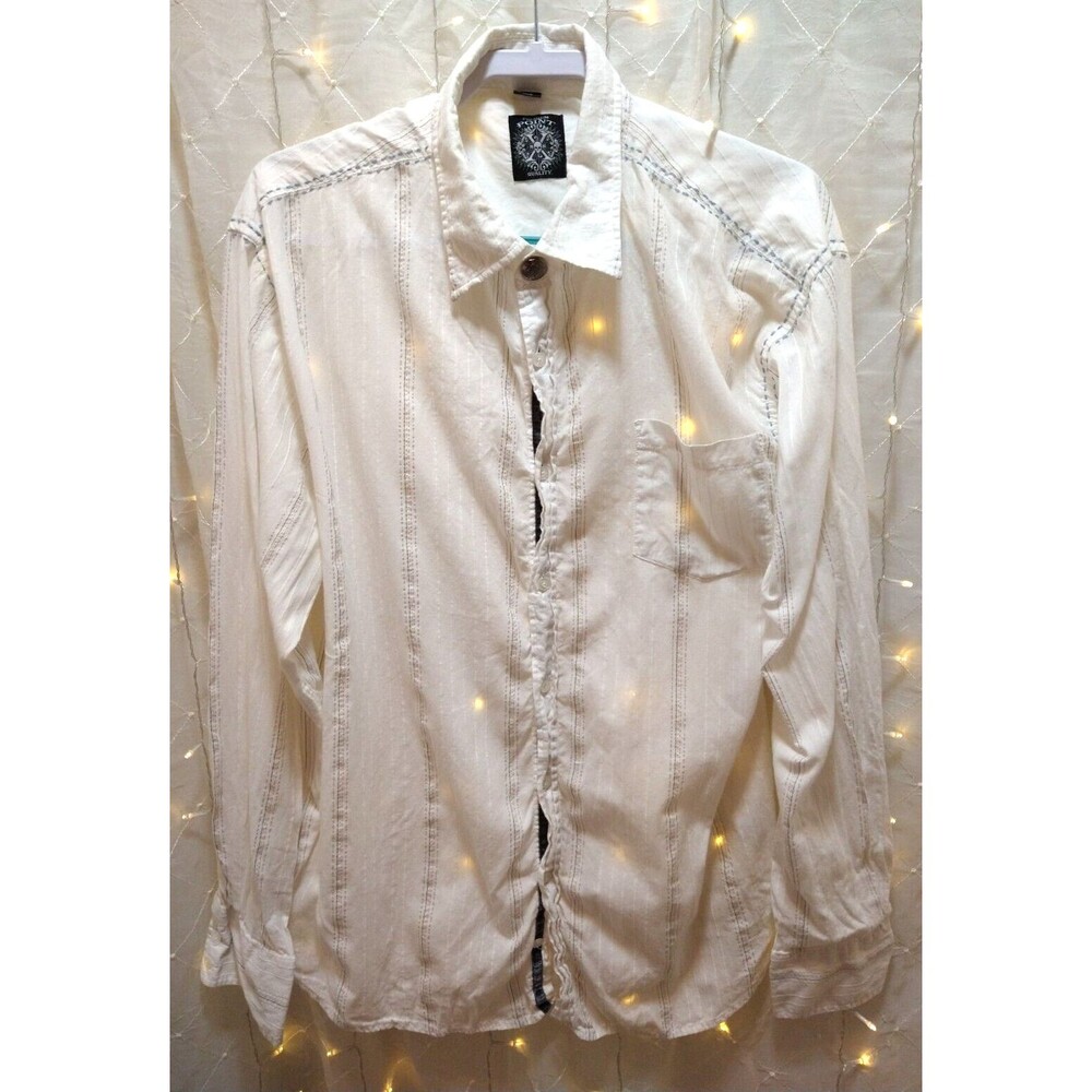 PREMIUM POINT QUALITY MENS XXL WHITE SHIRT RETRO CASUAL WESTERN RUSTIC STYLISH